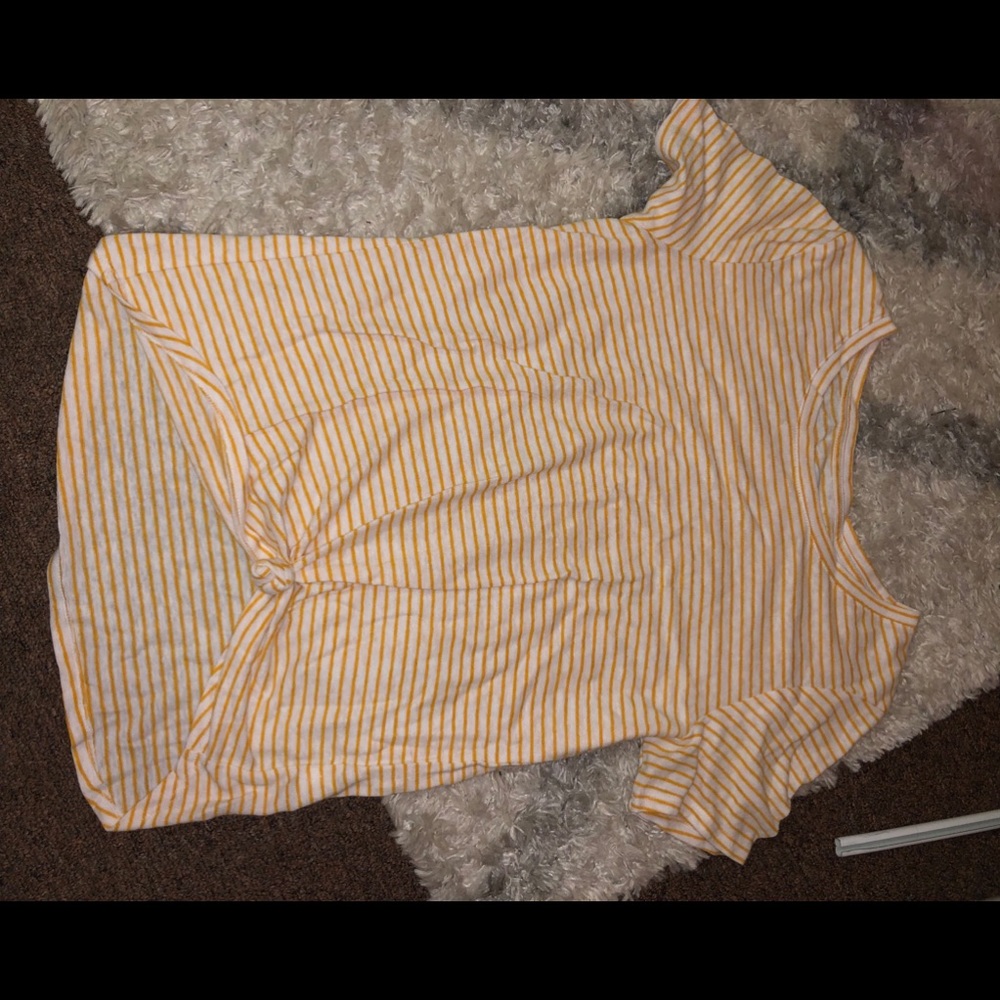 yellow and white striped shirt!